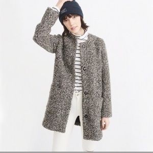 Abercrombie & Fitch Collarless Wool Blend Coat